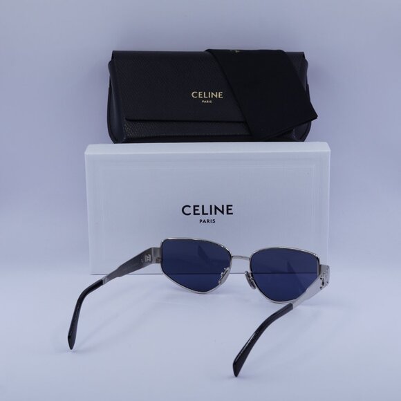 Celine CL40293U 16V Geometric Sunglasses - Palladium/Blue - Picture 11 of 11